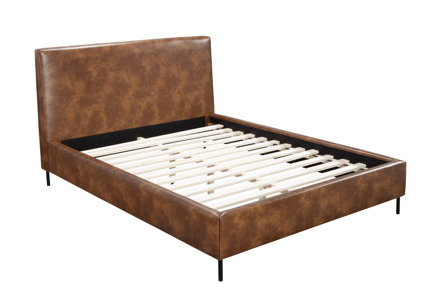 Sophia Queen Faux Leather Platform Bed, Brown