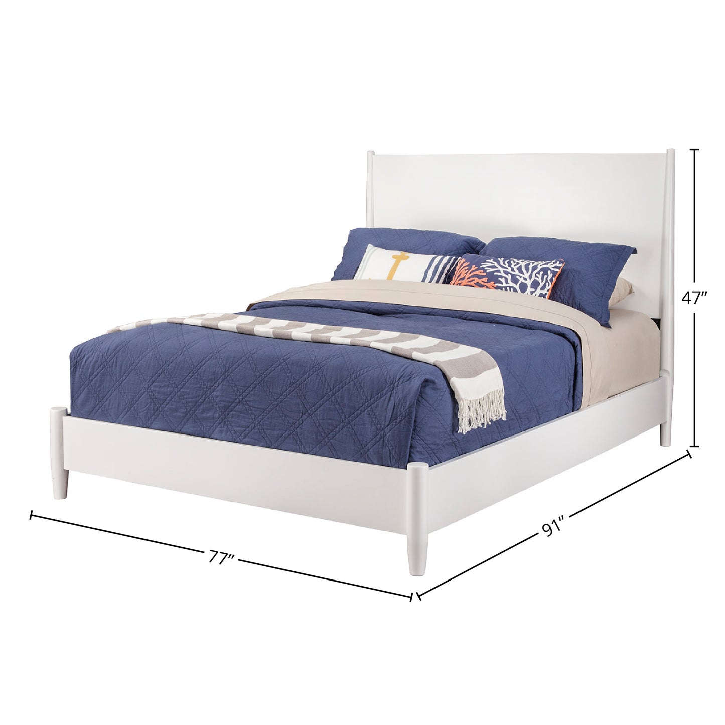 Flynn California King Platform Bed, White