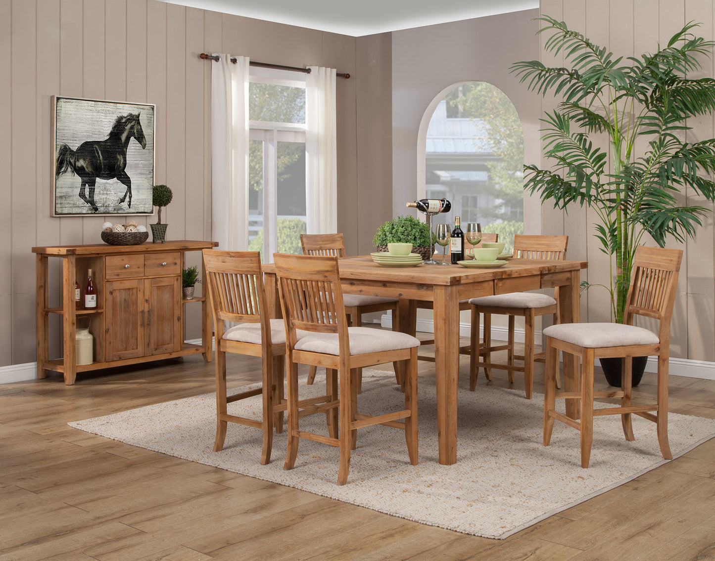 Aspen Extension Pub Table w/Butterfly Leaf, Antique Natural