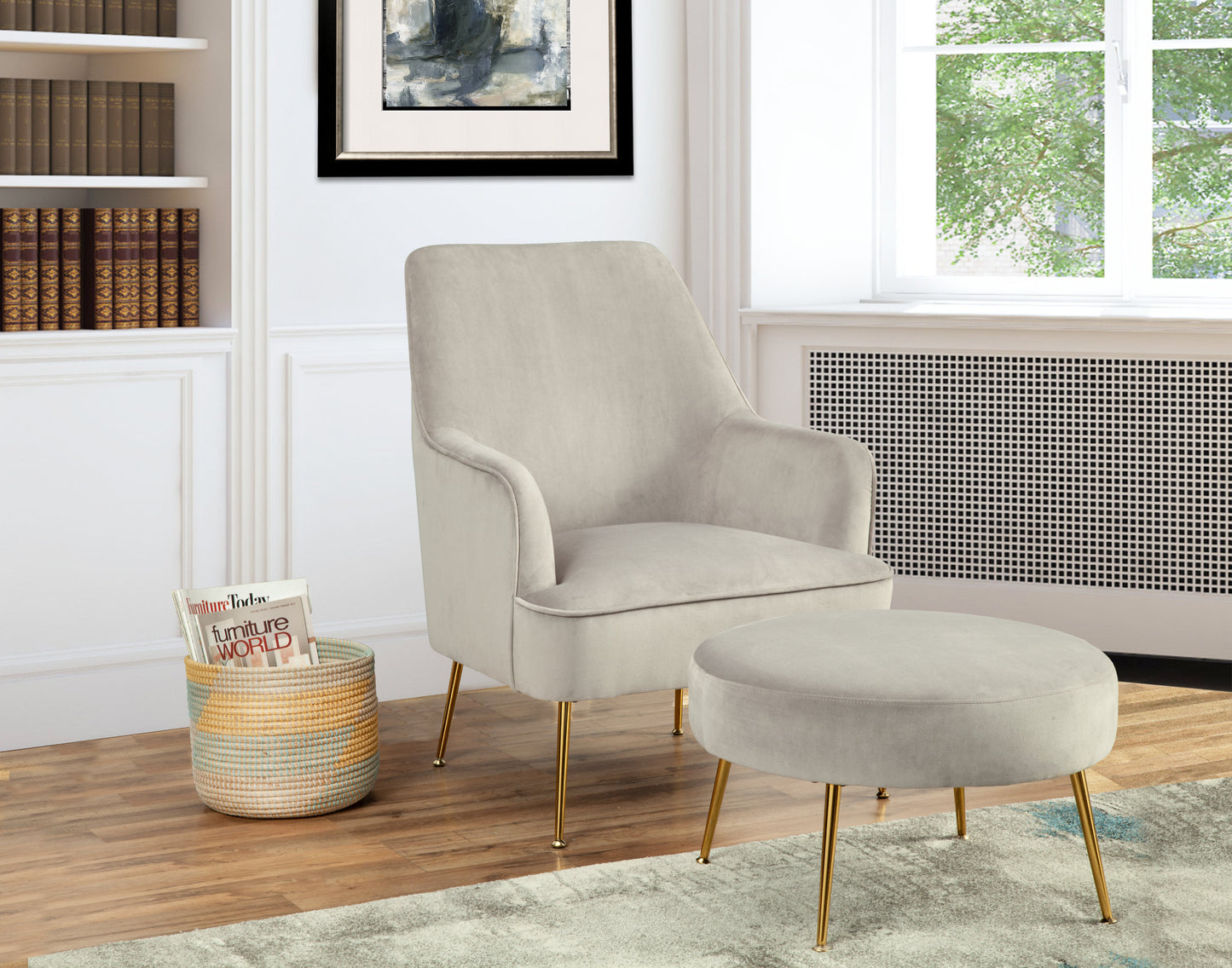 Rebecca Footstool, Grey