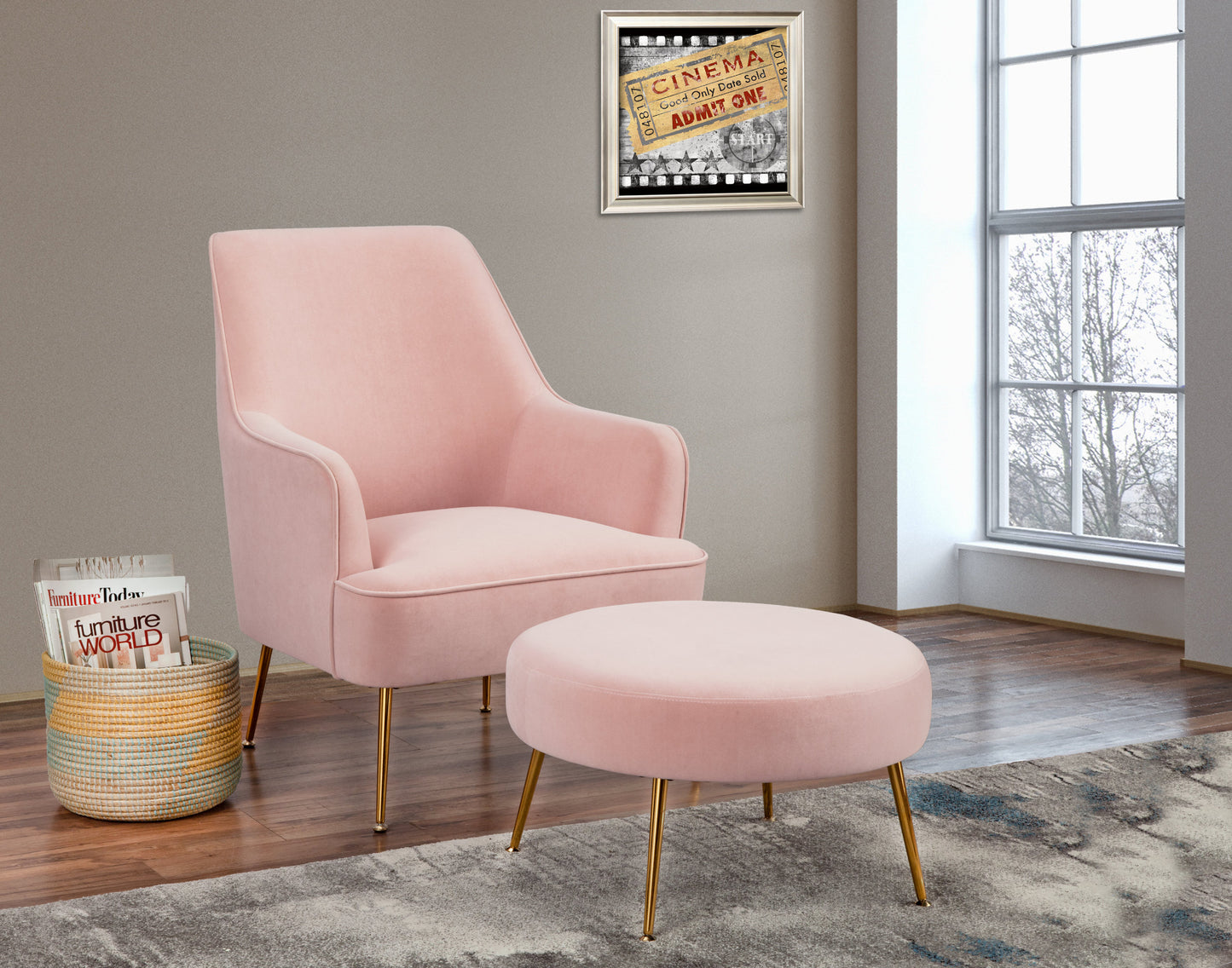 Rebecca Footstool, Pink