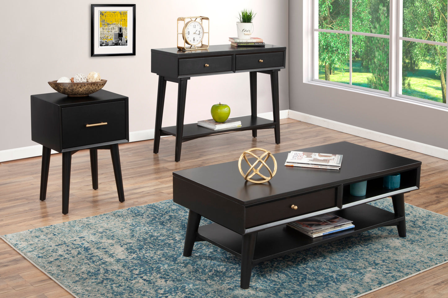 Flynn Console Table, Black