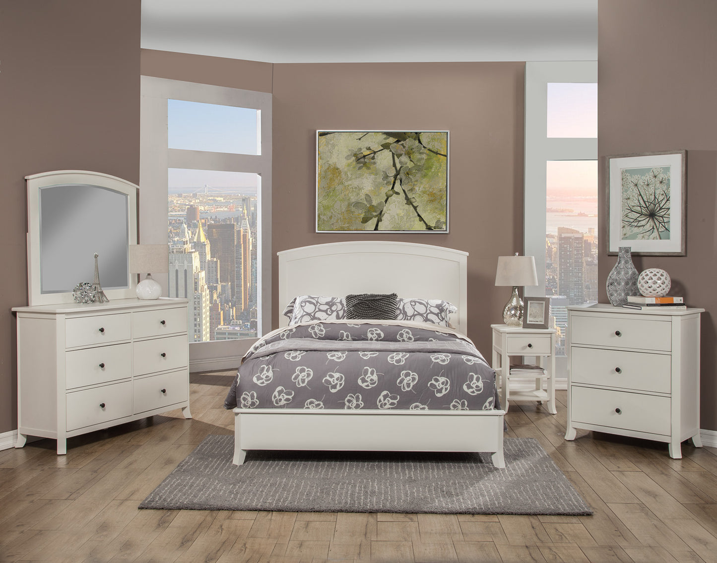 Baker Standard King Panel Bed, White