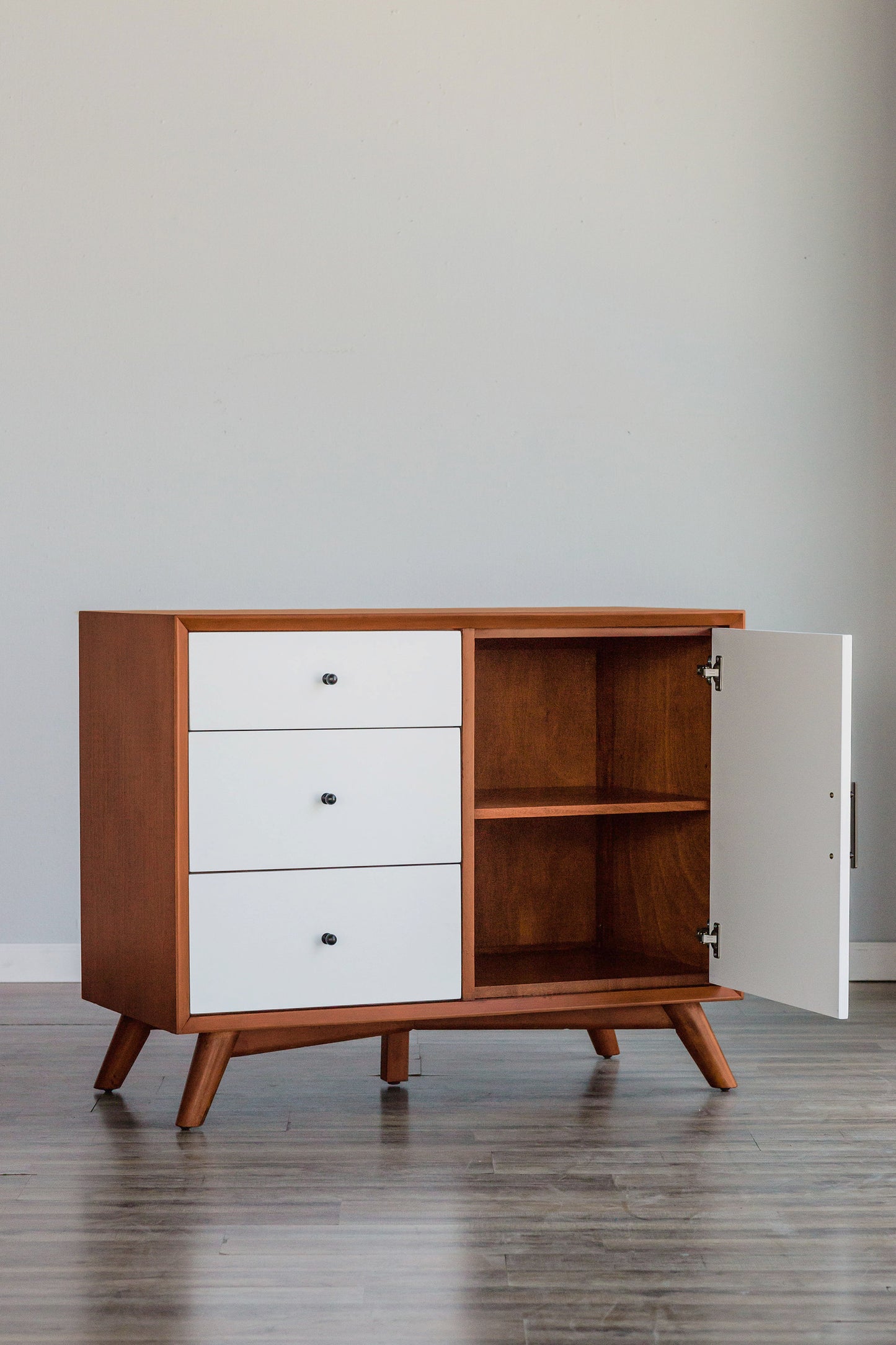 Flynn Accent Cabinet, Chestnut/White