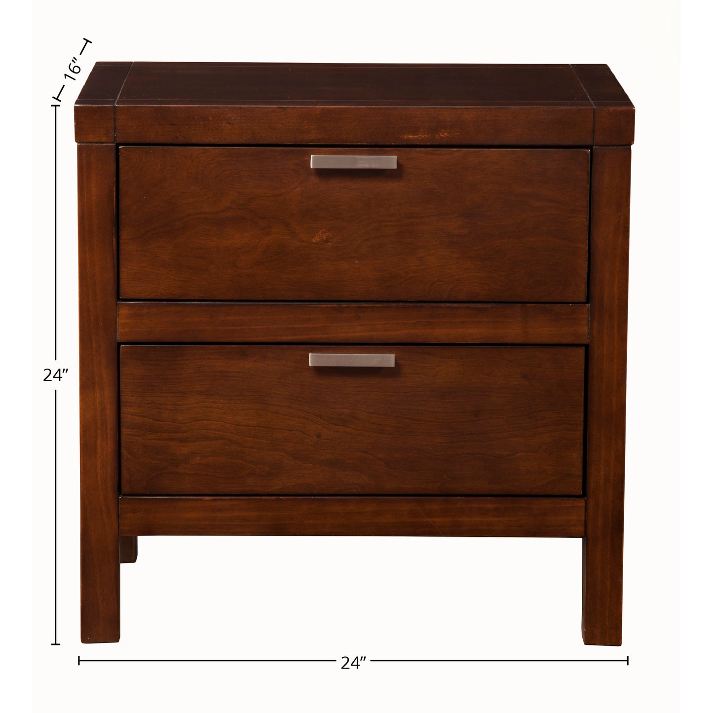 Carmel 2 Drawer Nightstand, Cappuccino