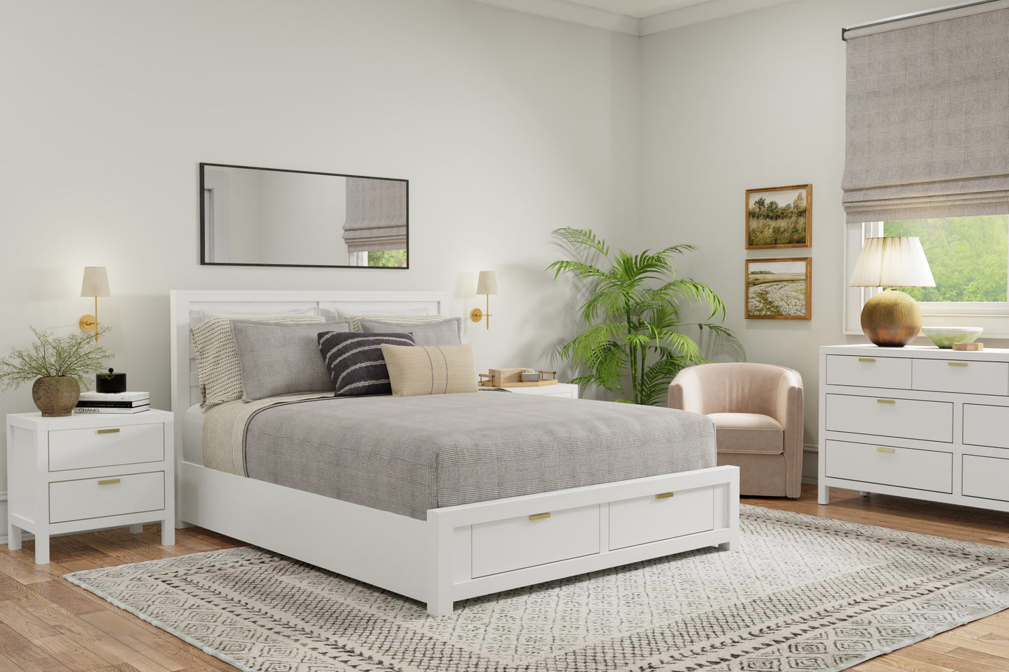Carmel Full Size Storage Bed, White
