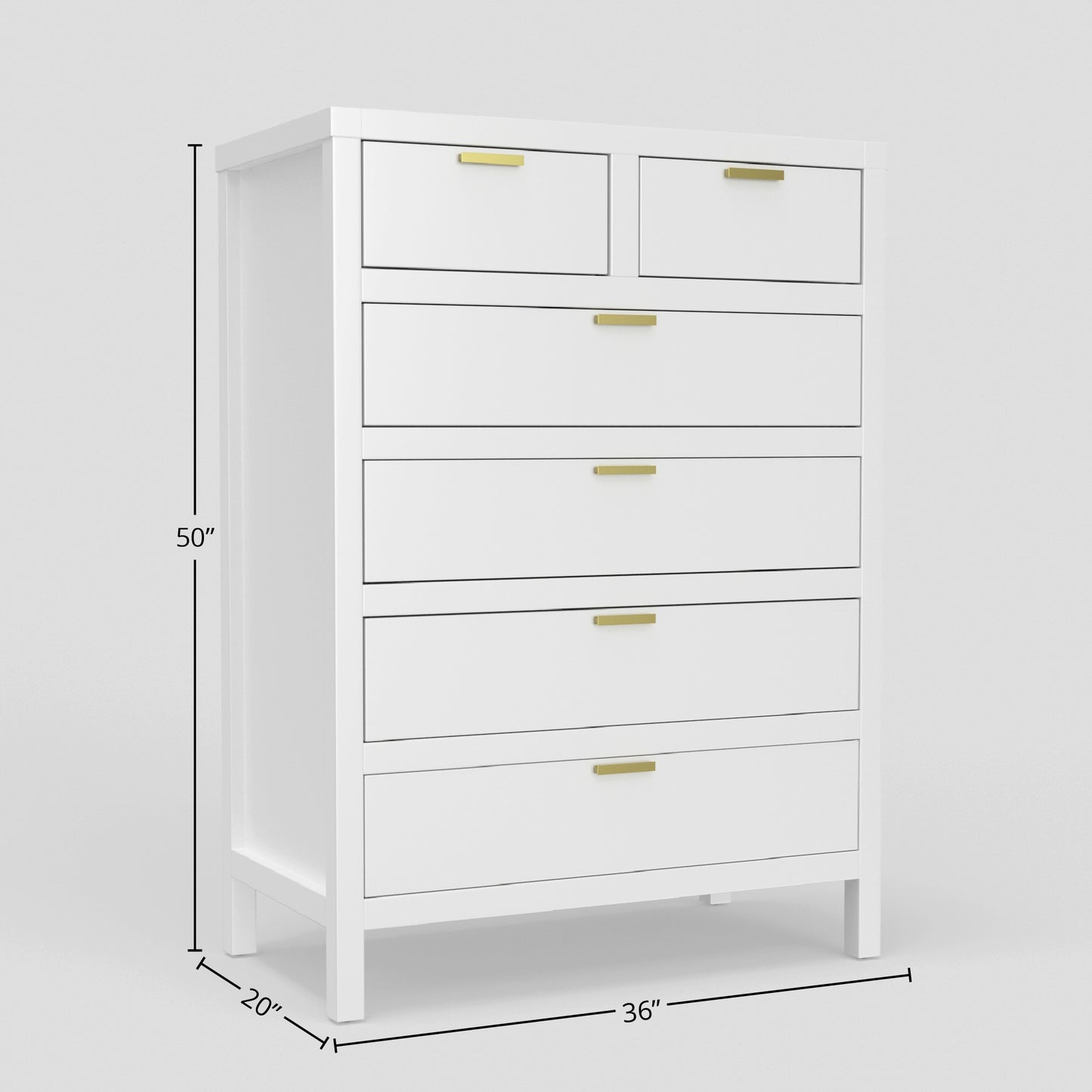 Carmel 6 Drawer Chest, White