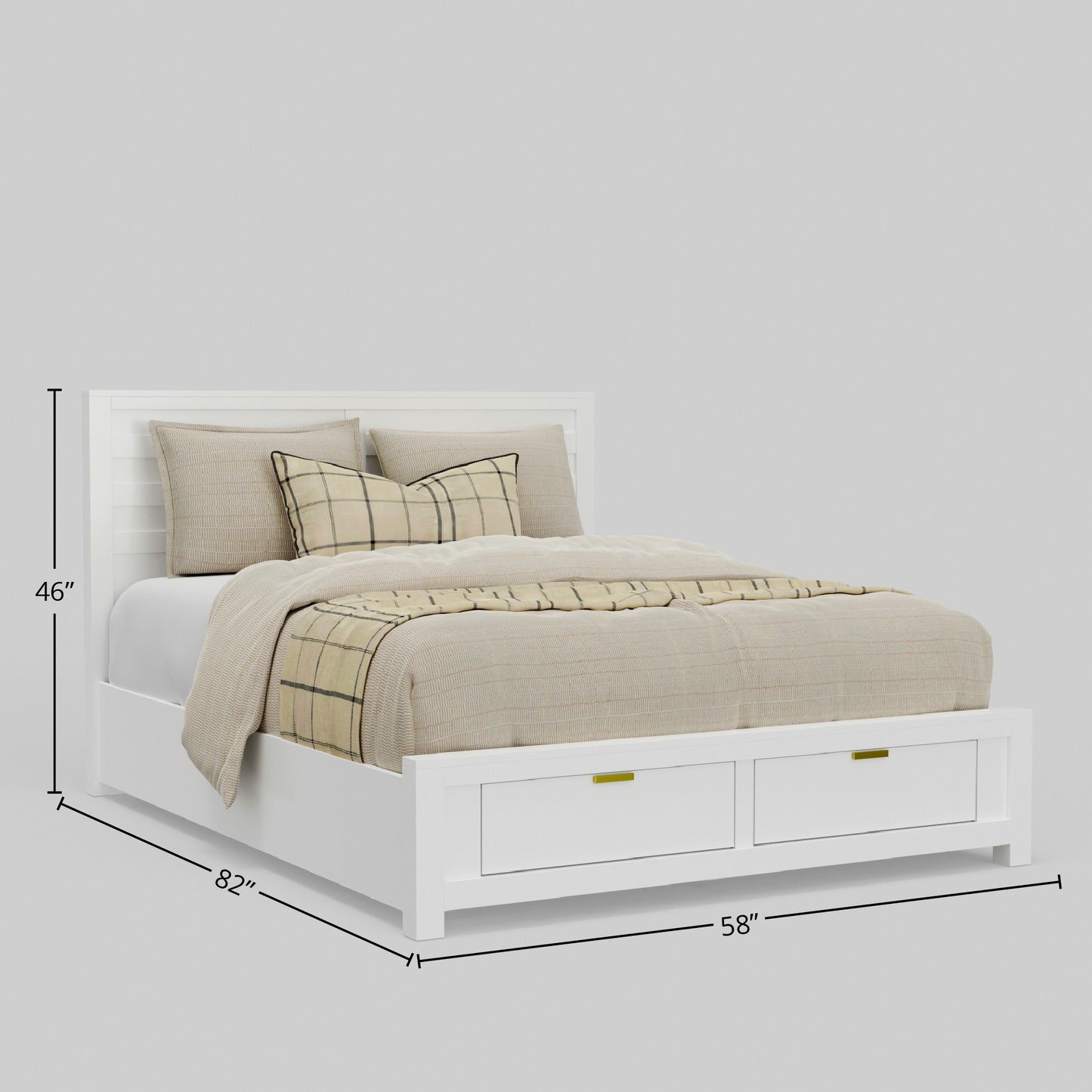 Carmel Full Size Storage Bed, White