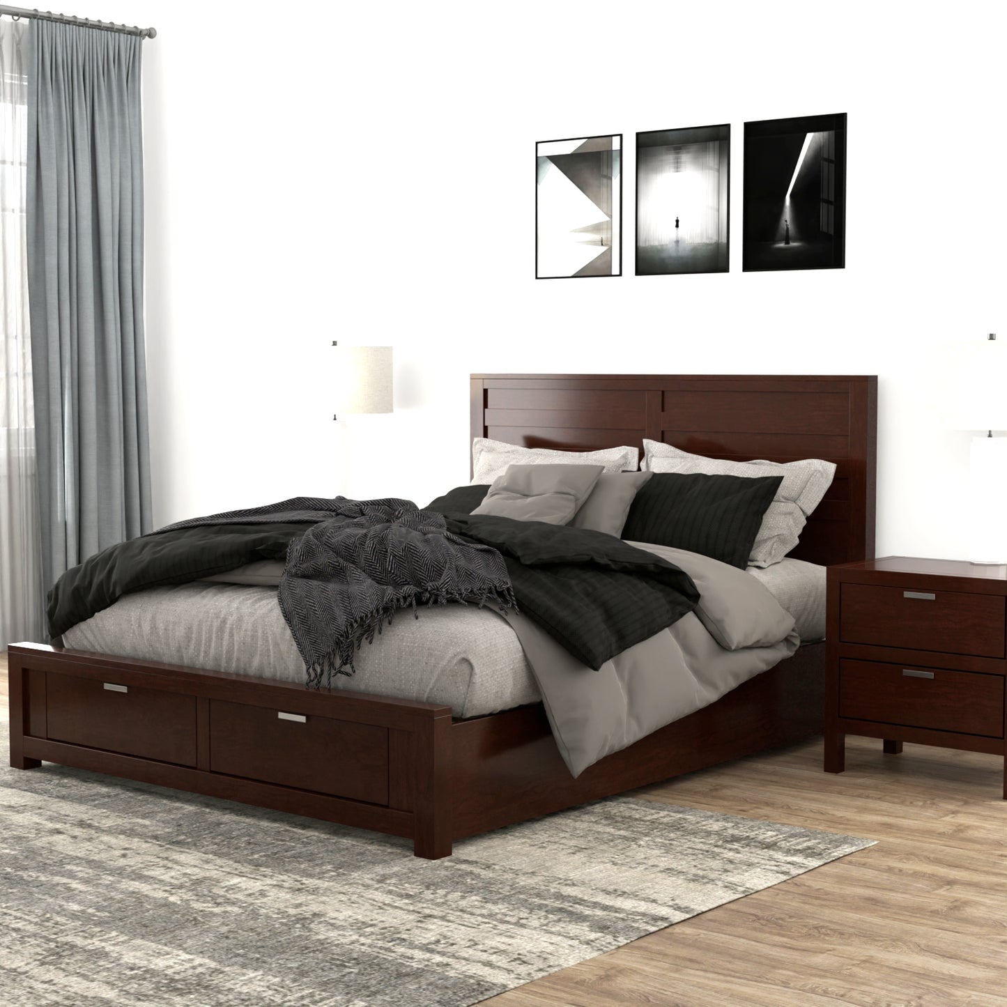 Carmel 2 Drawer Nightstand, Cappuccino