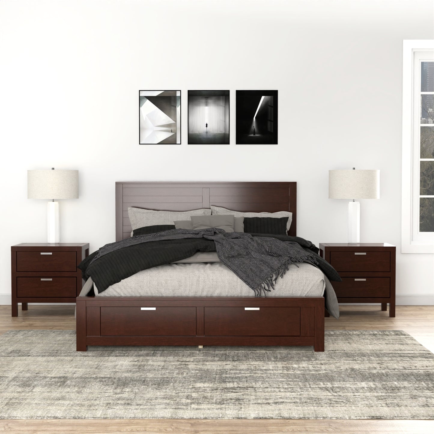 Carmel Full Size Storage Bed, Cappuccino