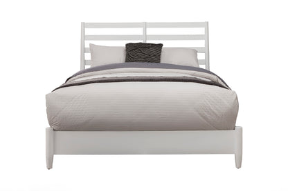 Flynn Retro Standard King Bed w/Slat Back Headboard, White