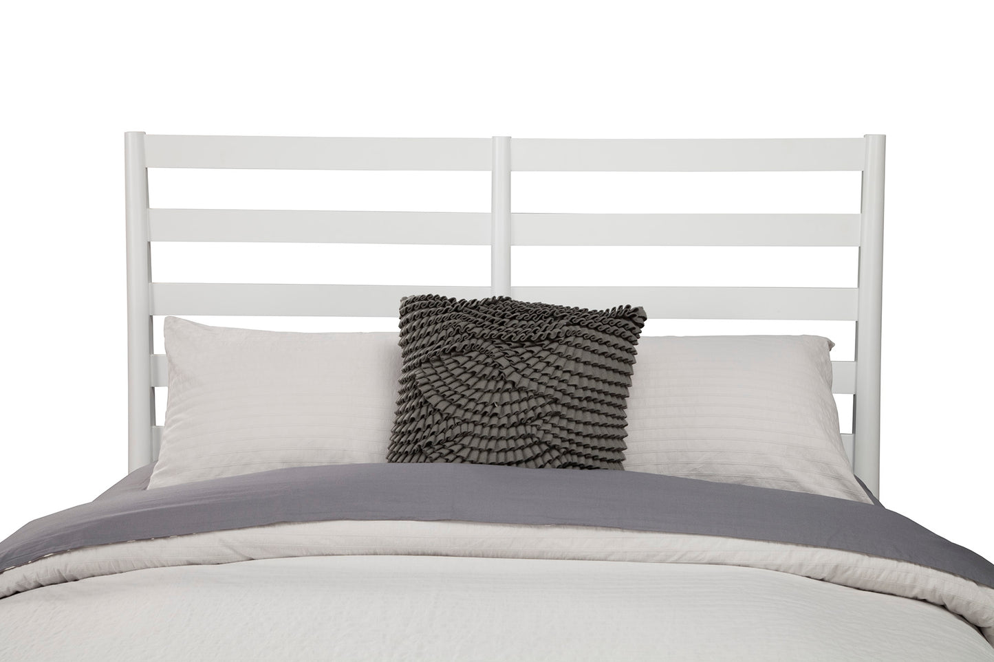 Flynn Retro Standard King Bed w/Slat Back Headboard, White