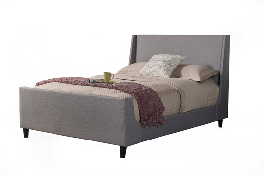 Amber California King Upholstered Bed, Grey Linen