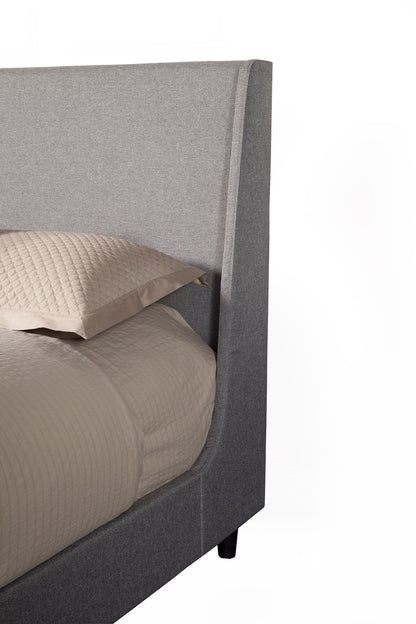 Amber Standard King Upholstered Bed, Grey Linen