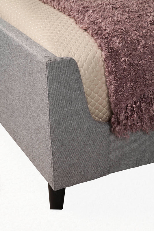 Amber California King Upholstered Bed, Grey Linen