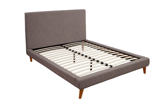 Britney Full Size Upholstered Platform Bed, Dark Grey