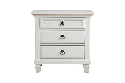Winchester 3 Drawer Nightstand, White