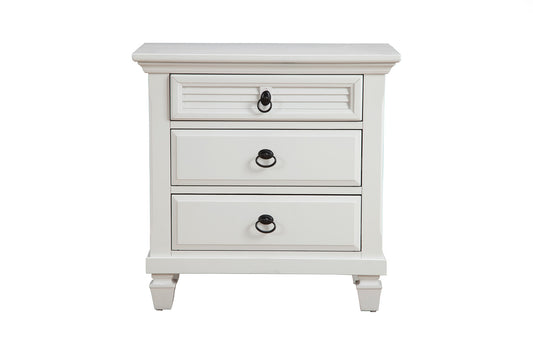 Winchester 3 Drawer Nightstand, White
