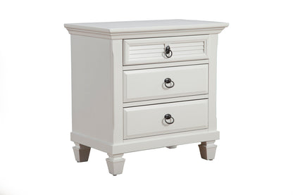 Winchester 3 Drawer Nightstand, White