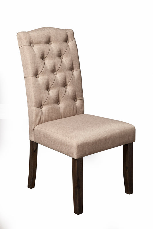 Newberry Set of 2 Button Tufted Parson Chairs, Salvaged Grey