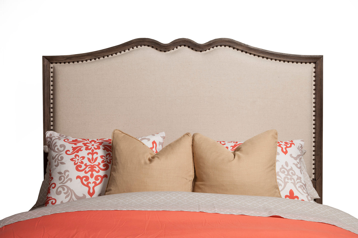 Charleston Queen Panel Bed w/Upholstered Head & Footboard, Antique Grey