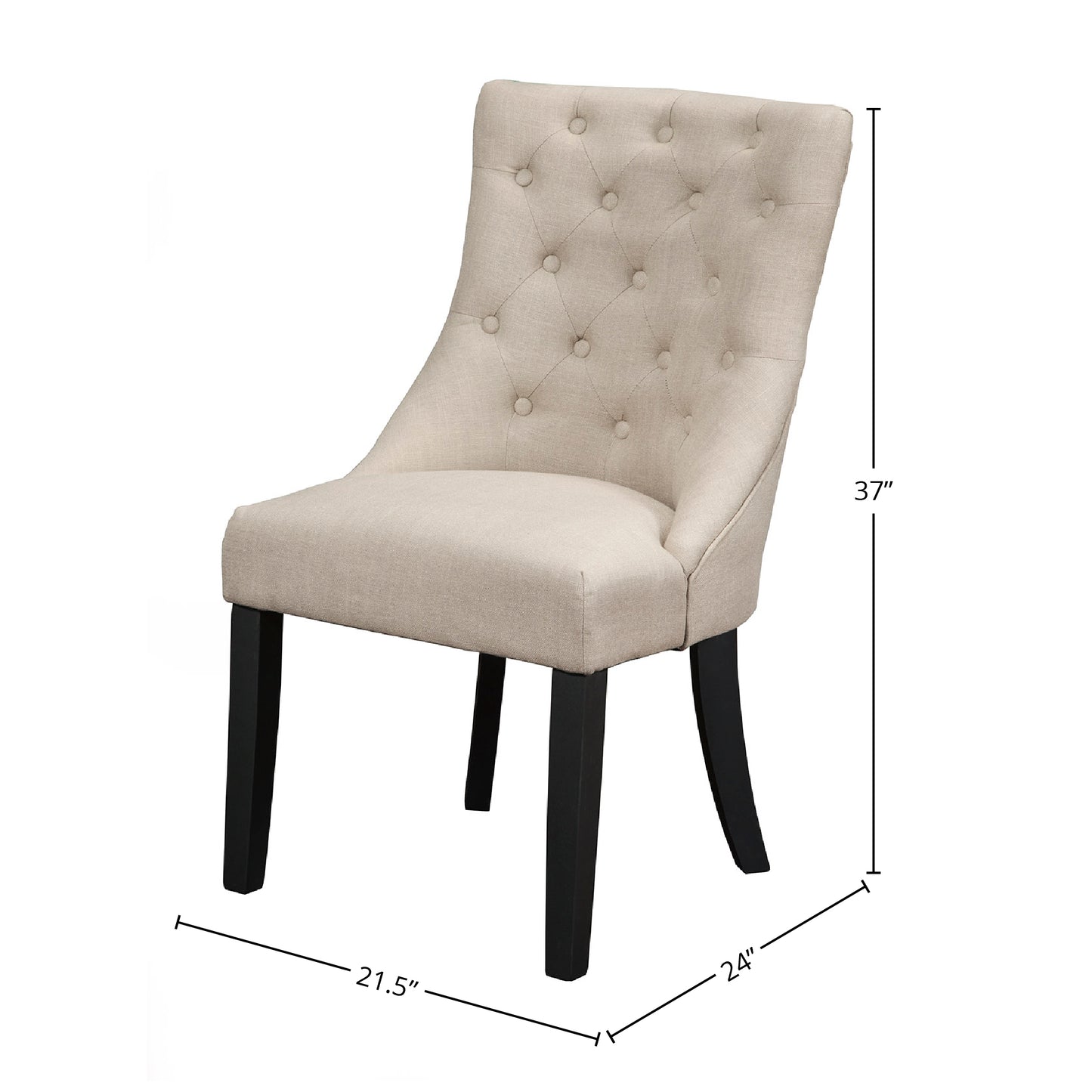 Prairie Set of 2 Upholstered Side Chairs, Cream Linen