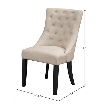 Prairie Set of 2 Upholstered Side Chairs, Cream Linen