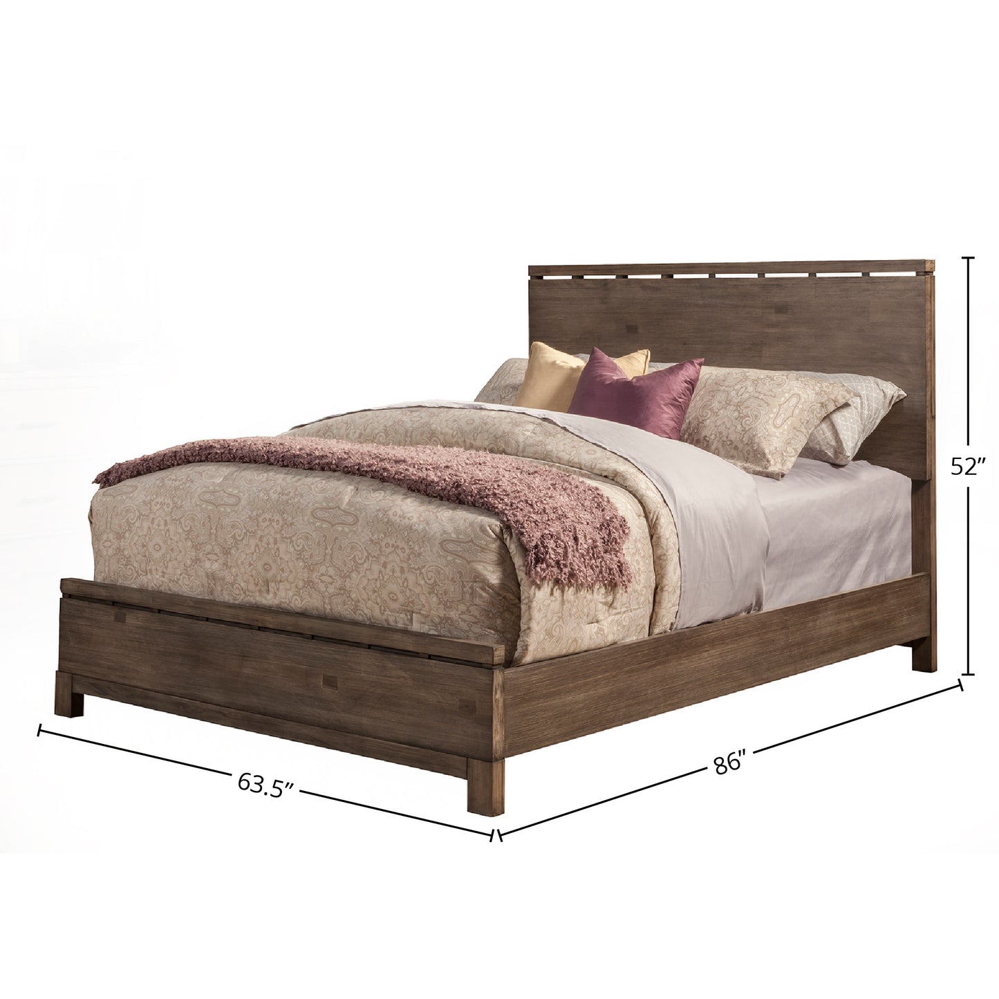 Sydney Queen Panel Bed, Weathered Grey