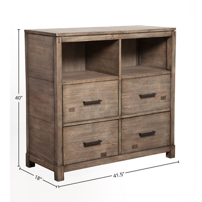 Sydney 4 Drawer TV Media Chest, Weathered Grey