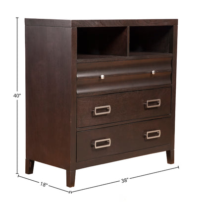 Legacy 3 Drawer TV Media Chest, Black Cherry