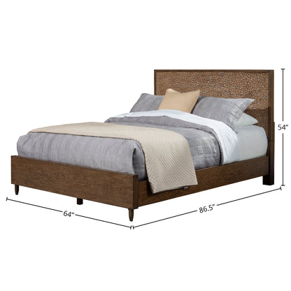 Brown Pearl Queen Platform Bed, Brown Bronze