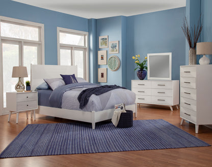 Tranquility California King Panel Bed, White