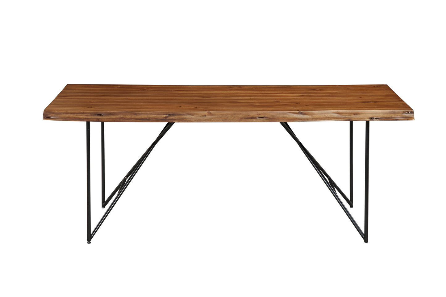 Live Edge Solid Wood Dining Table, Light Walnut