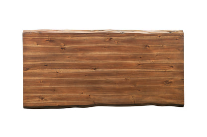 Live Edge Solid Wood Dining Table, Light Walnut