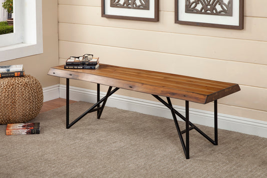 Live Edge Bench, Light Walnut