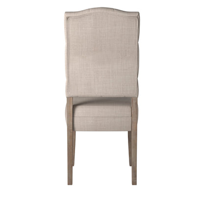 Newberry Set of 2 Button Tufted Parson Chairs, Weathered Natural