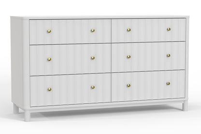 Stapleton 6 Drawer Dresser, White