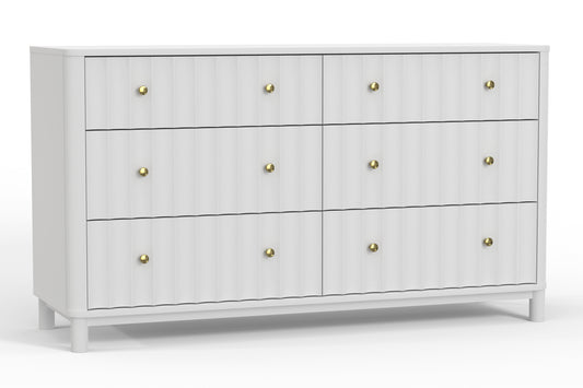 Stapleton 6 Drawer Dresser, White