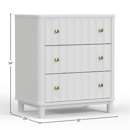 Stapleton 3 Drawer Small Chest, White