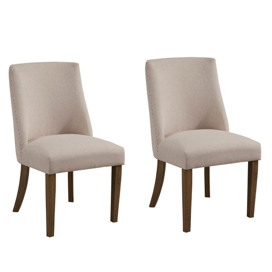 Kensington Set of 2 Upholstered Parson Chairs, Reclaimed Natural