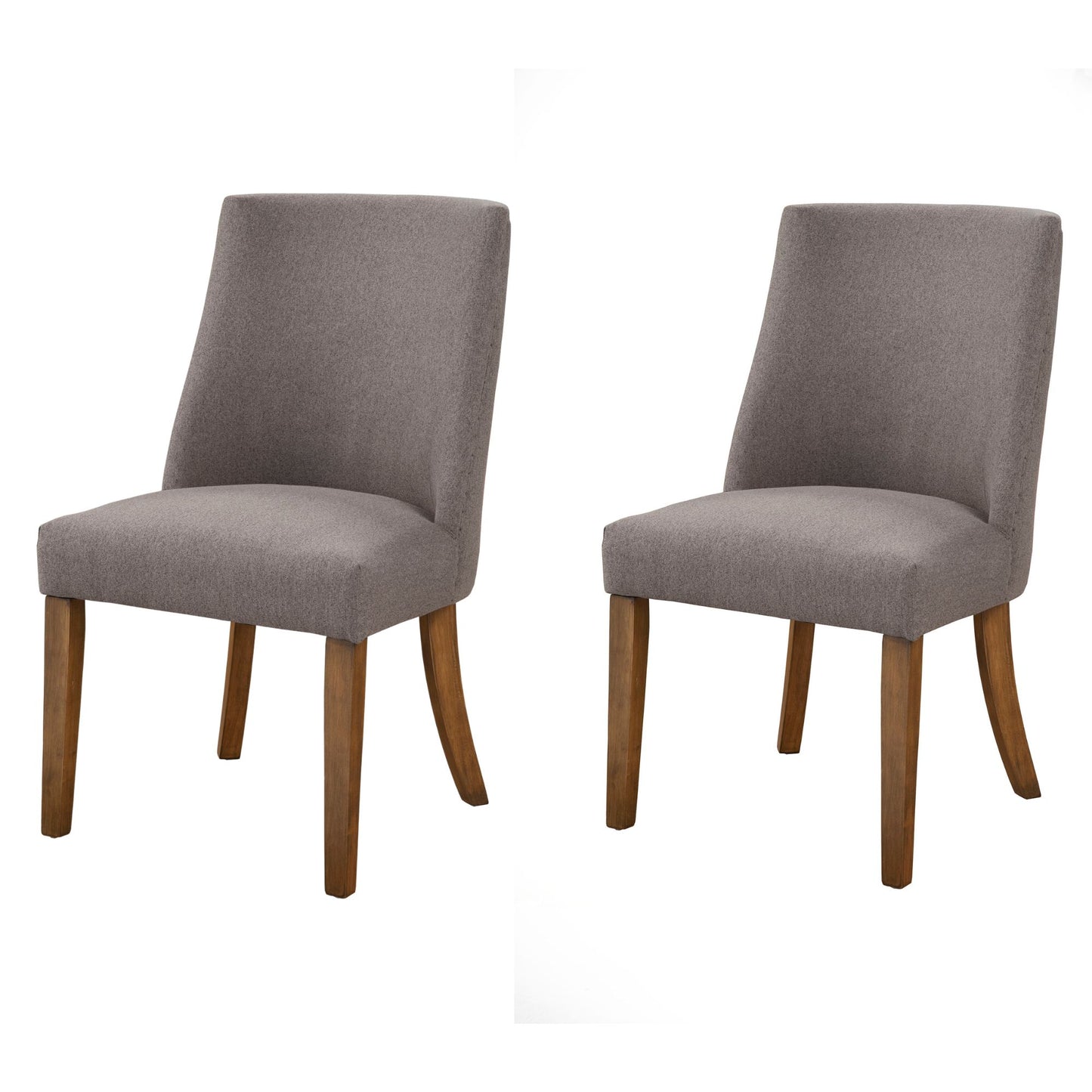 KensingtonSet of 2 Upholstered Parson Chairs, Dark Grey