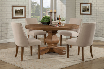Kensington Round Solid Pine Dining Table, Reclaimed Natural