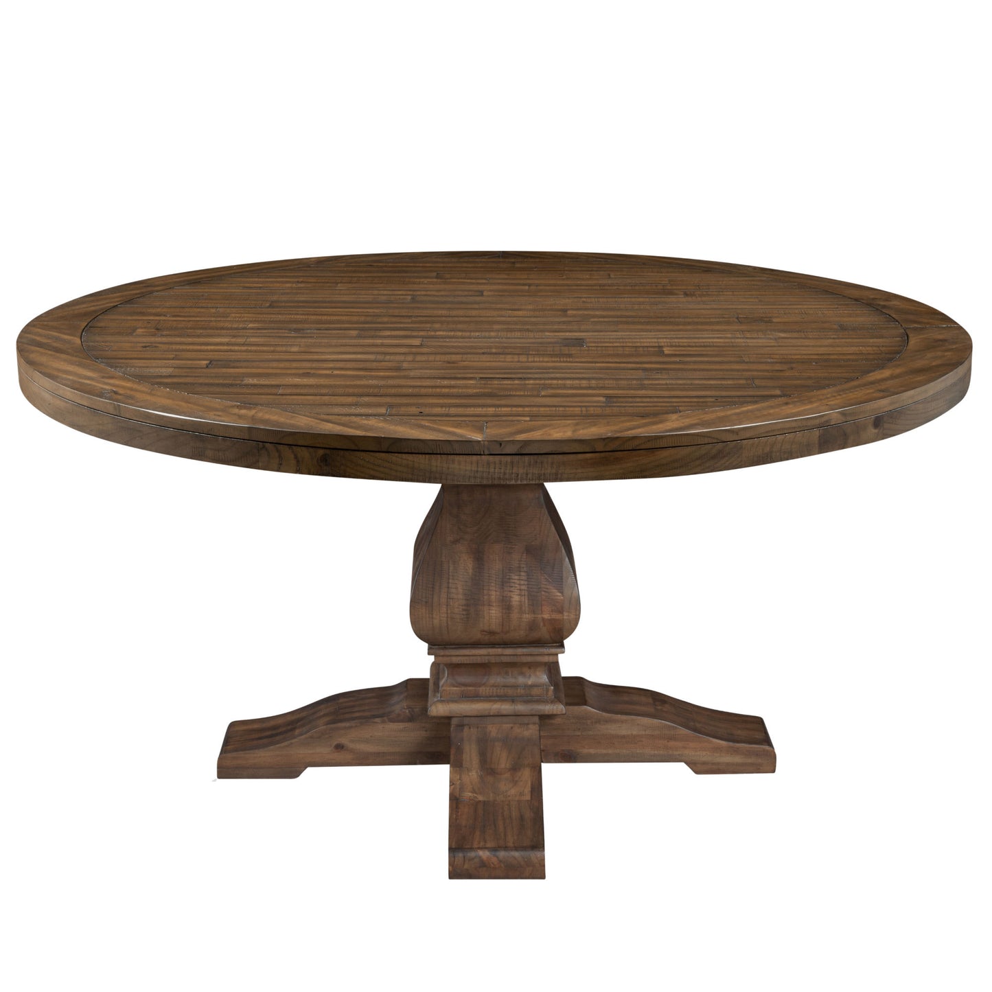 Kensington Round Solid Pine Dining Table, Walnut
