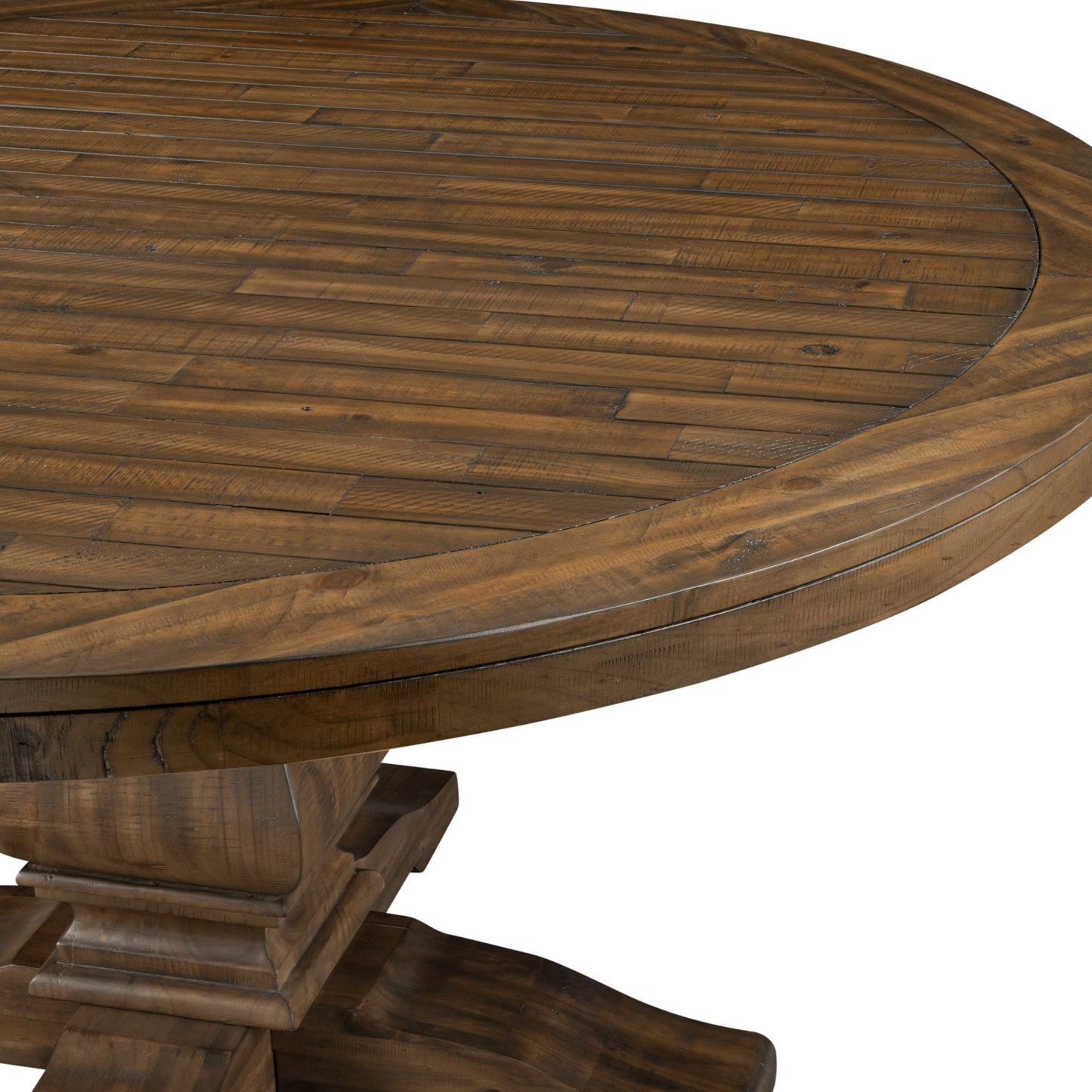 Kensington Round Solid Pine Dining Table, Walnut