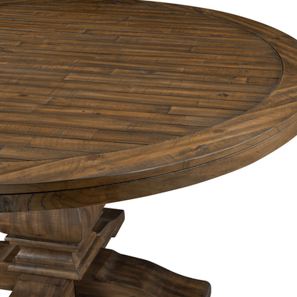 Kensington Round Solid Pine Dining Table, Walnut