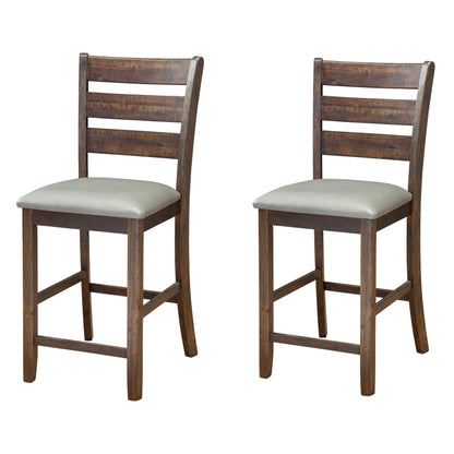 Emery Set of 2 Pub Height Chairs, Walnut