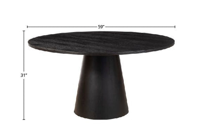 Cove Round 59" Dining Table, Vintage Black