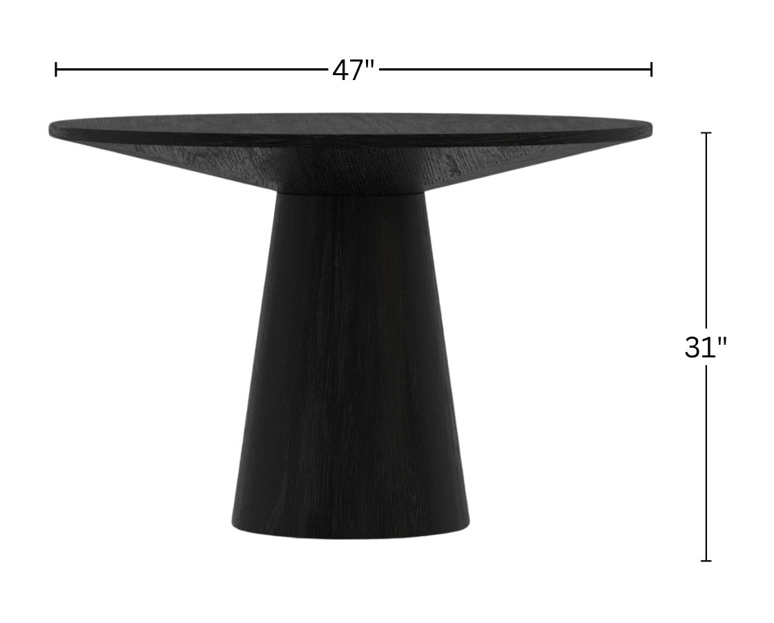 Cove Round 47" Dining Table, Vintage Black