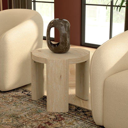 Sloane 20" Round End Table, Driftwood
