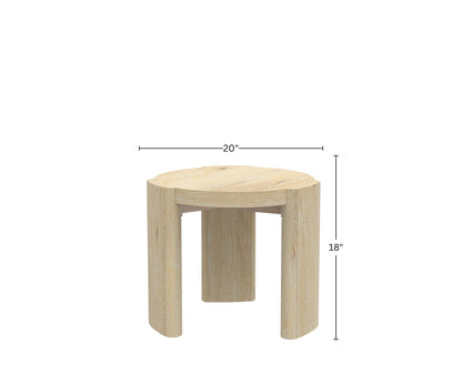Sloane 20" Round End Table, Driftwood